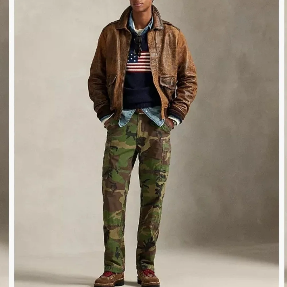 Polo Ralph Lauren Cargo Pants 30/30 Green Camo Excellent Surplus Div Classic Fit